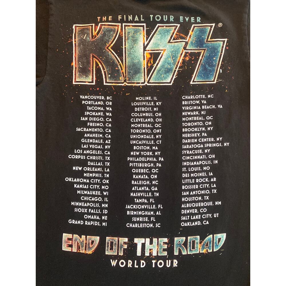 Kiss End of the Road World Tour Tshirt Mens Small Black 2019 - Picture 7 of 8